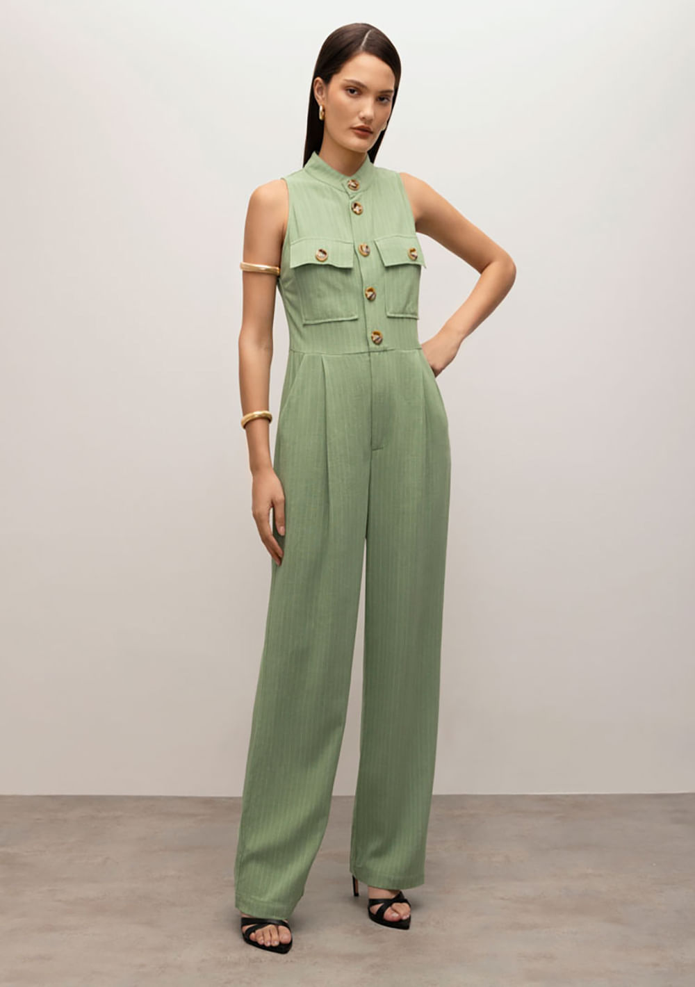 Macacão Iódice Reto Com Bolso Verde