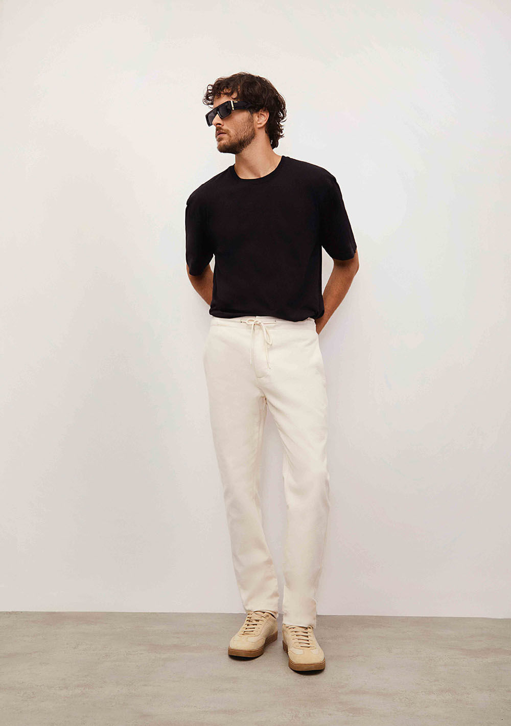 Calça Slim Média Off White