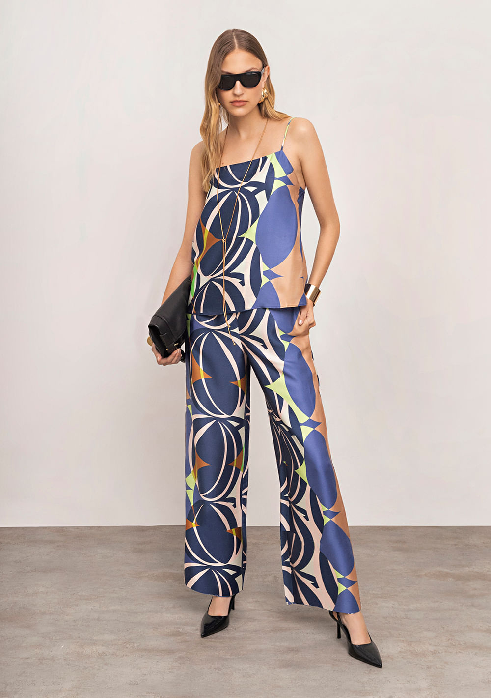 Calça Iódice Wide Alta Azul