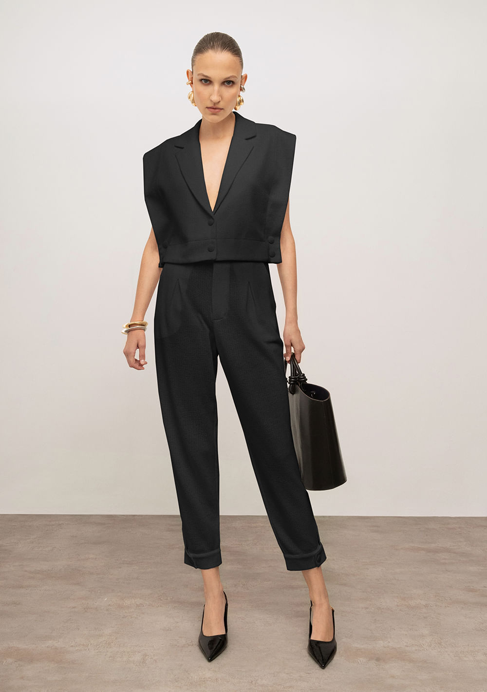Calça Iódice Cenoura Alta Preto