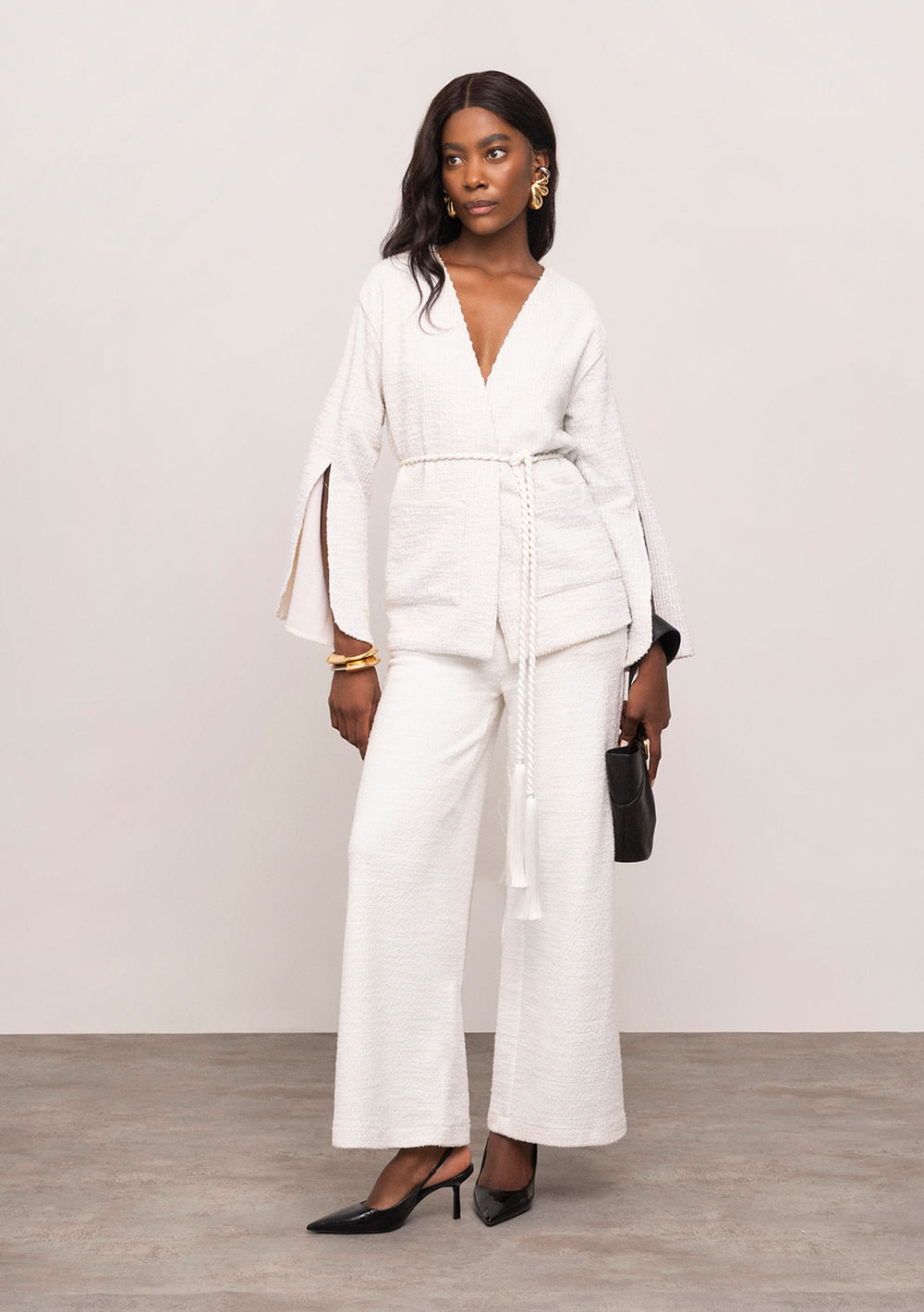 Calça Iódice Wide Alta Off White