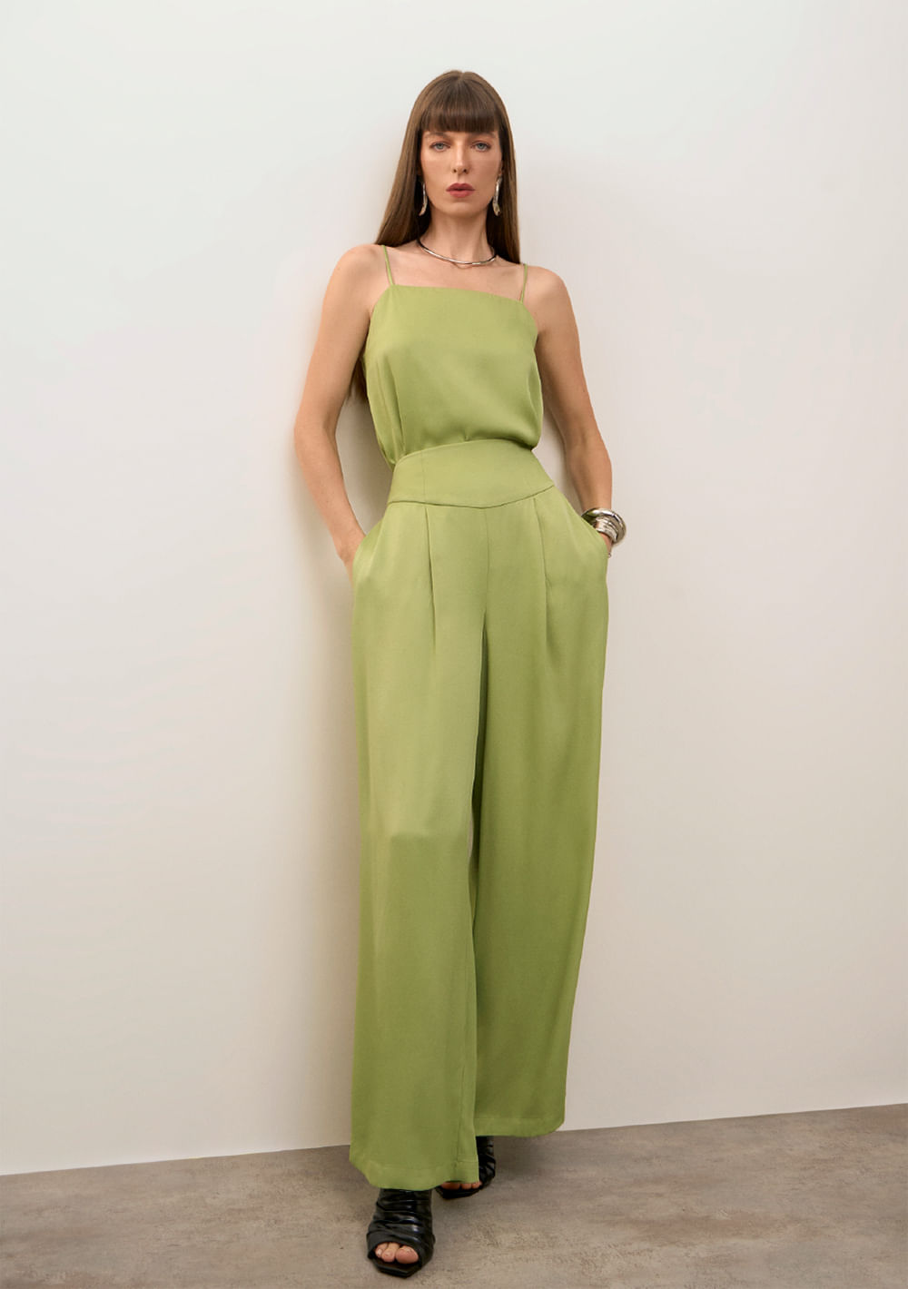 Calça Iódice Wide Alta Verde