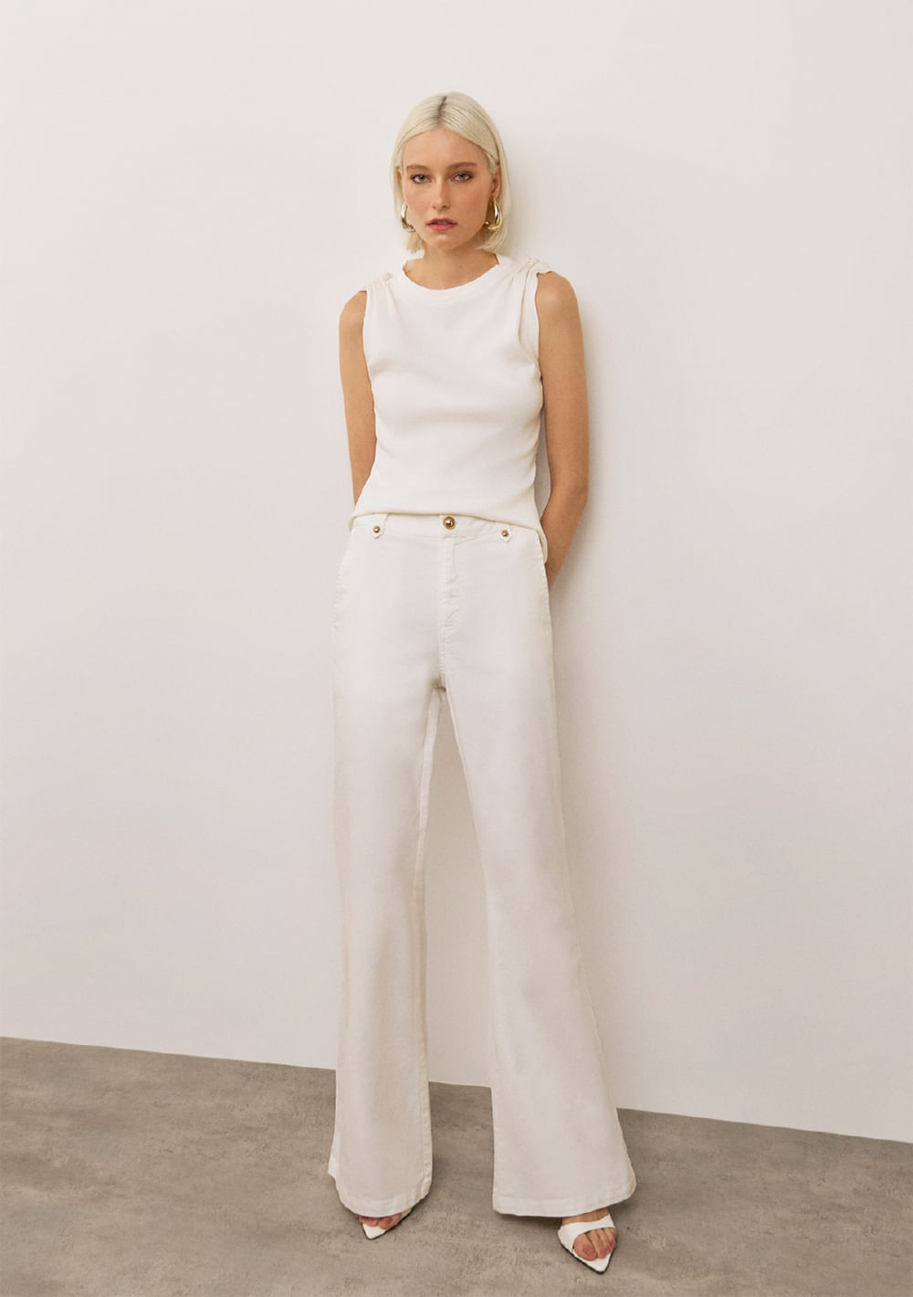 Calça Iódice Boot Cut Alta Off White