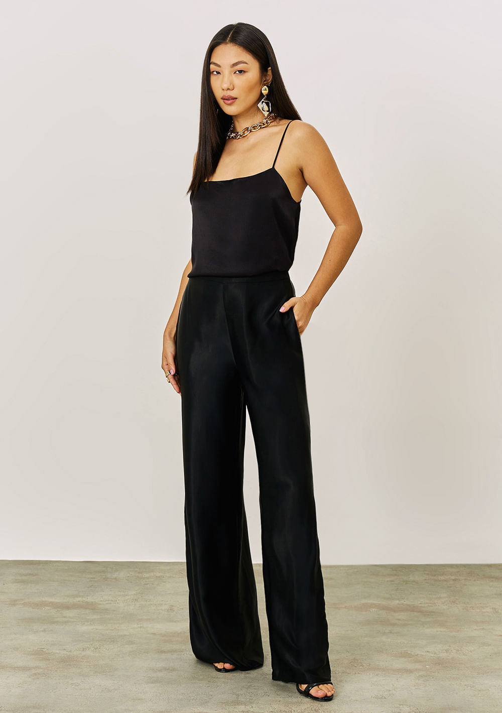 Calça Iódice Wide Alta Preto