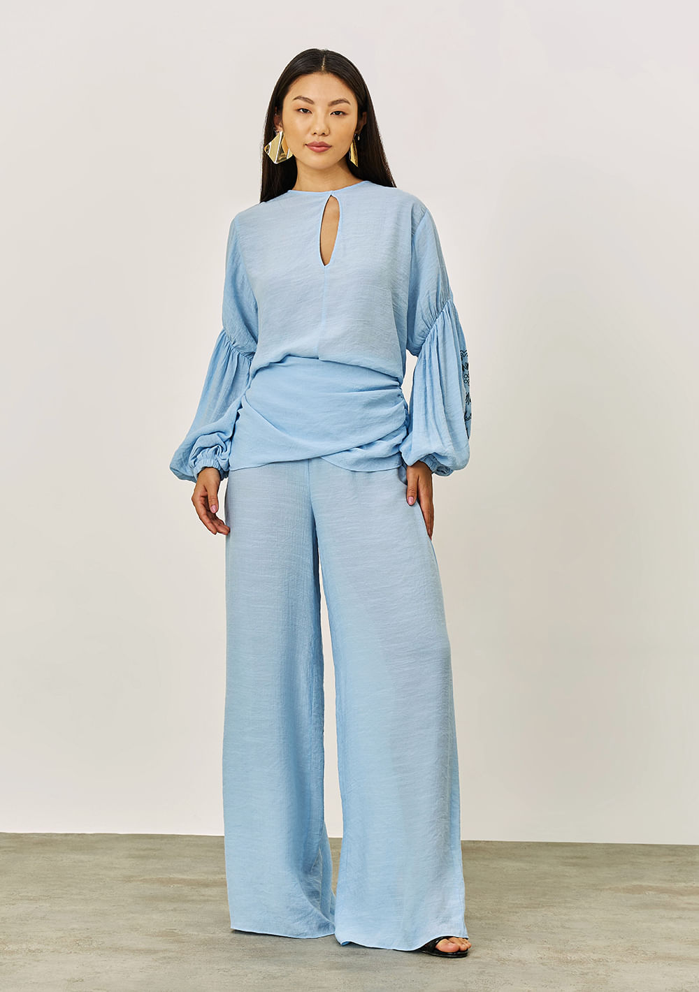 Calça Iódice Wide Alta Azul