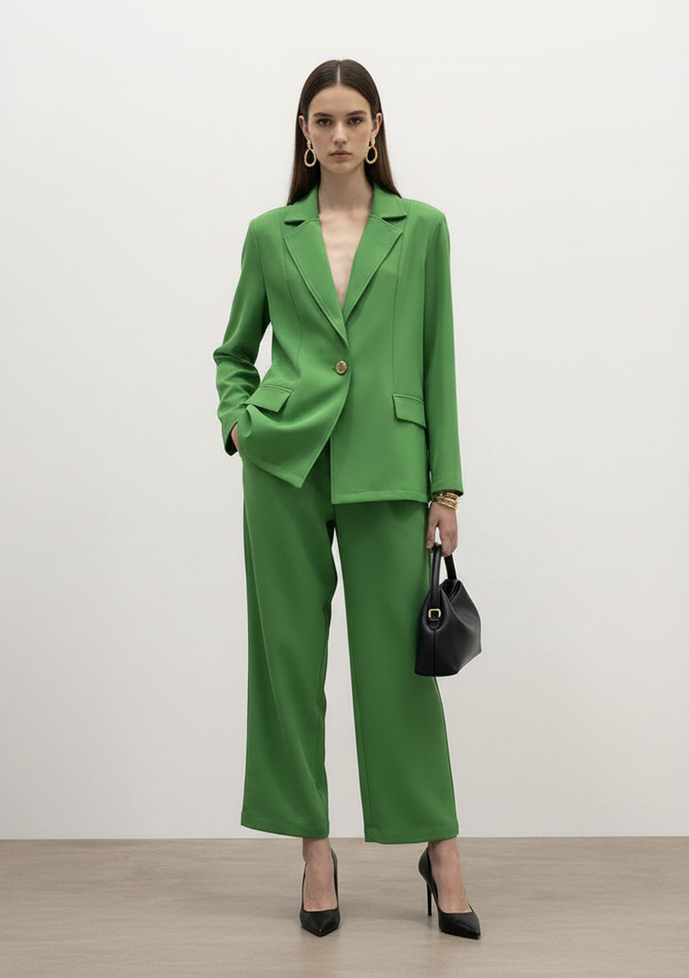 Calça Cenoura Alta Verde