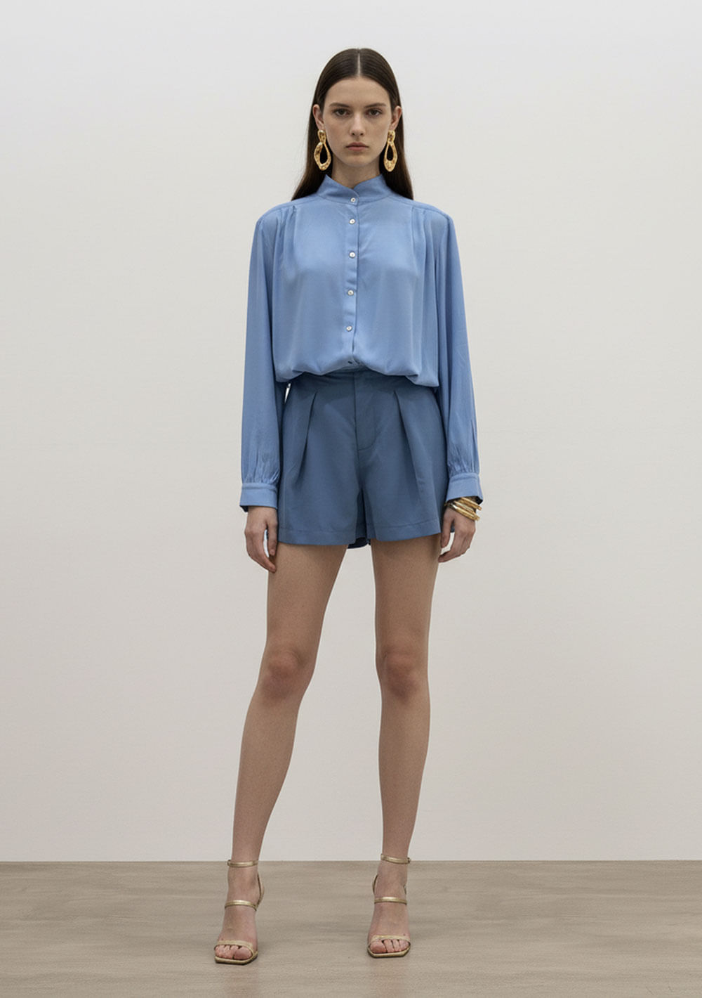 Shorts Amplo Alta Azul