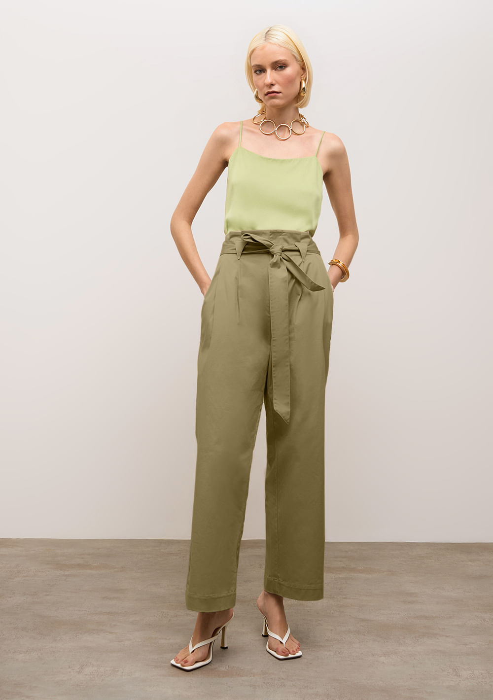 Calça Iódice Wide Alta Verde