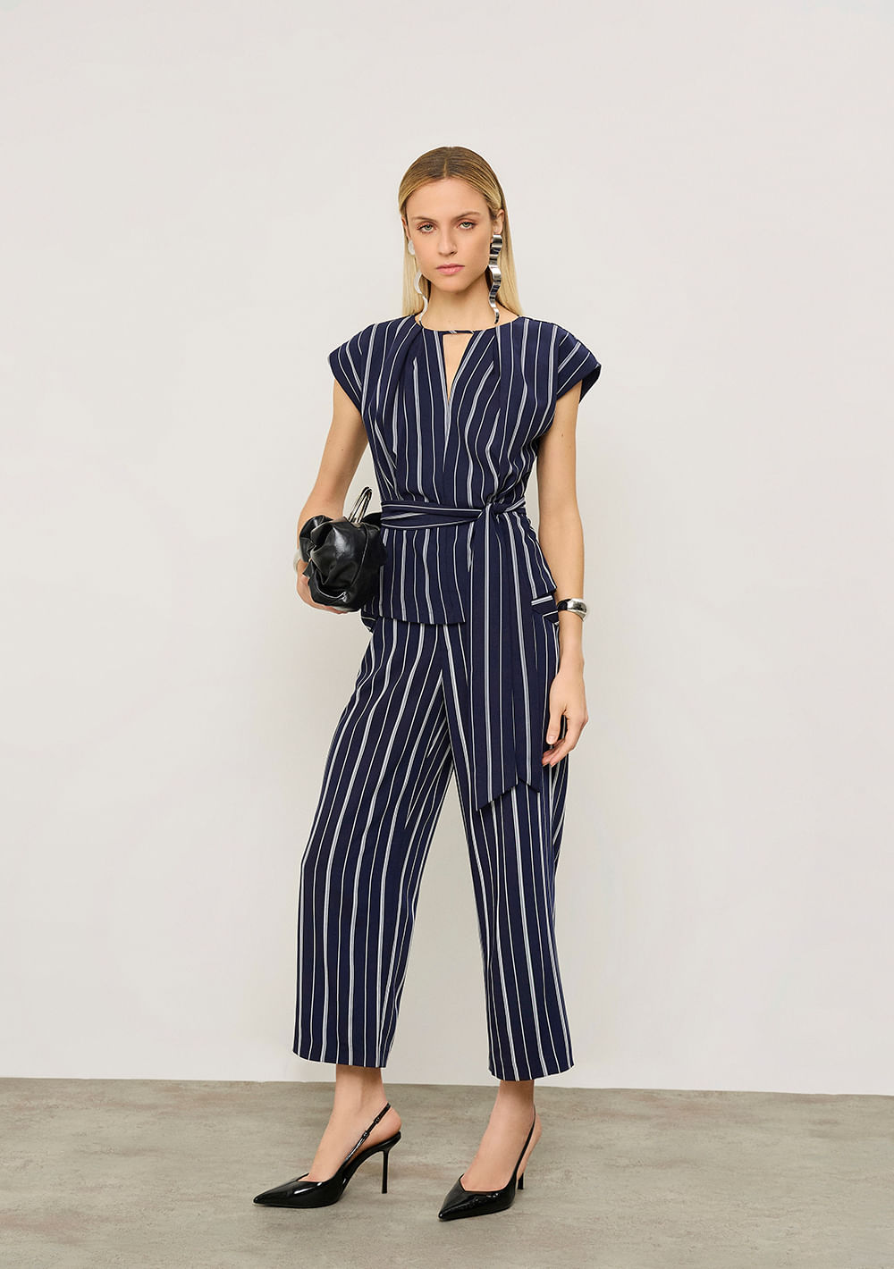 Calça Iódice Reta Alta Azul