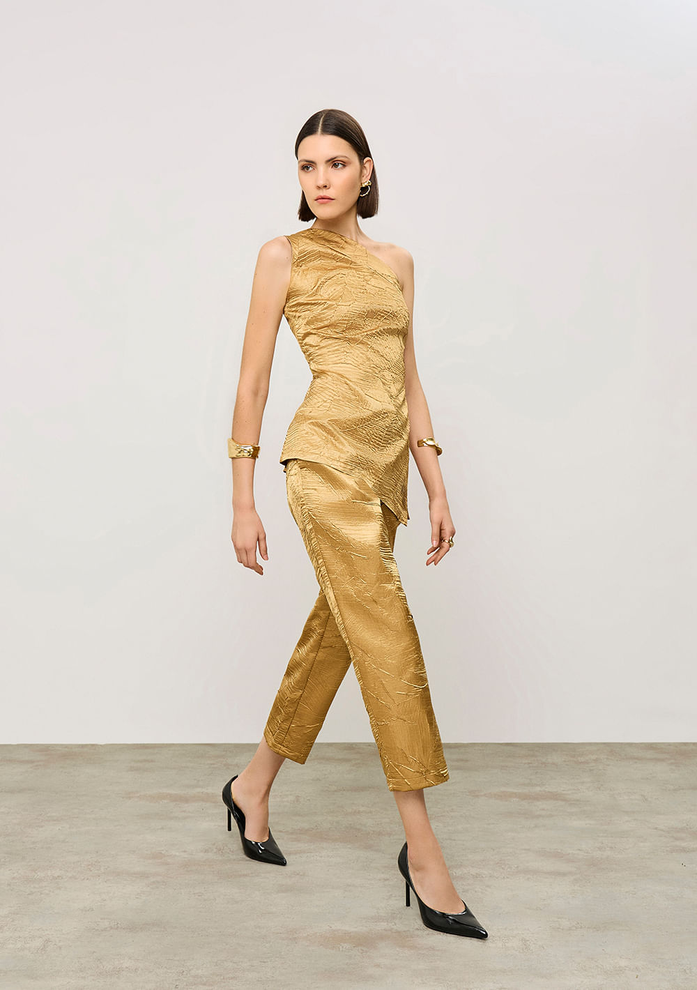 Calça Iódice Slim Alta Dourado