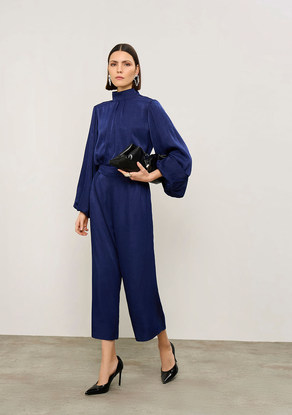 Calça Iódice Reta Alta Azul