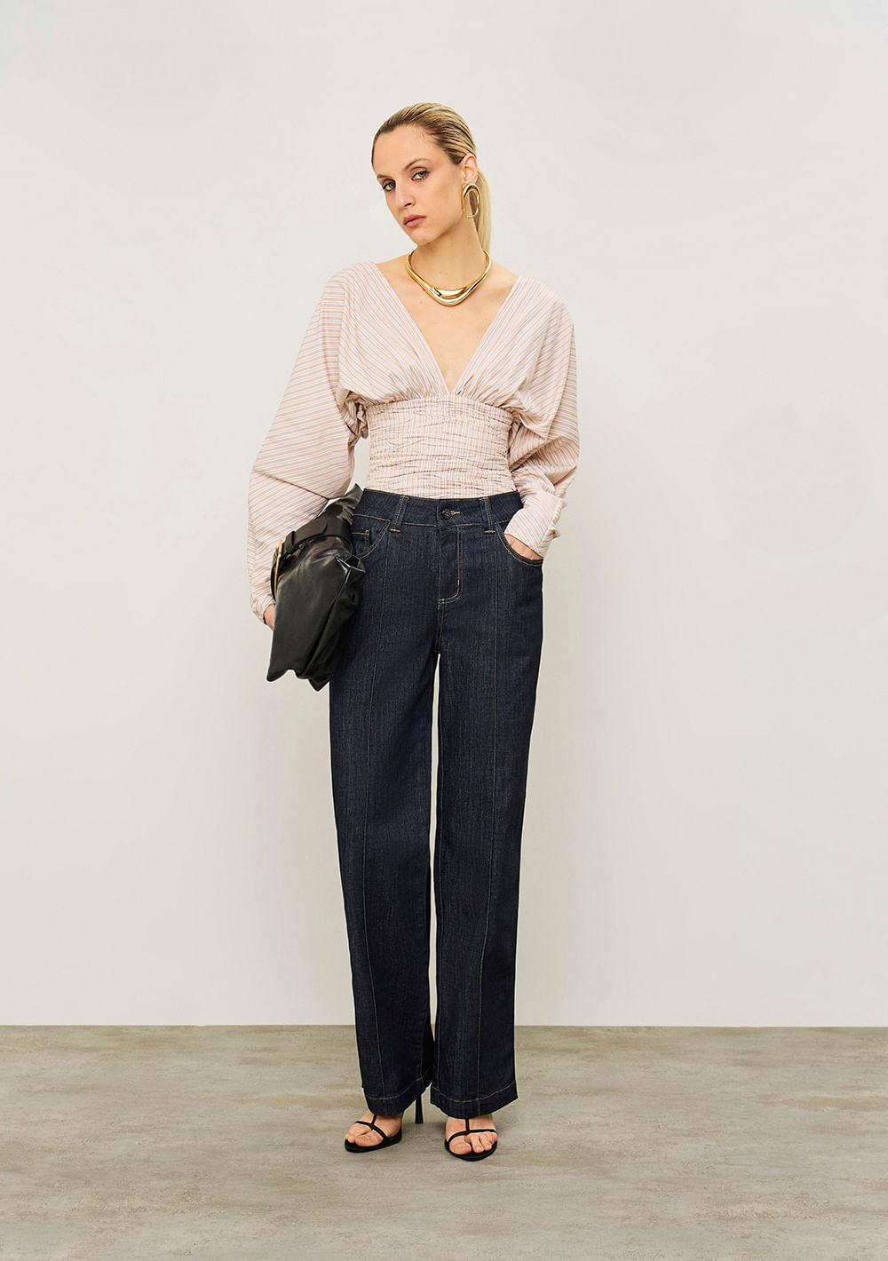Calça Iódice Wide Média Azul