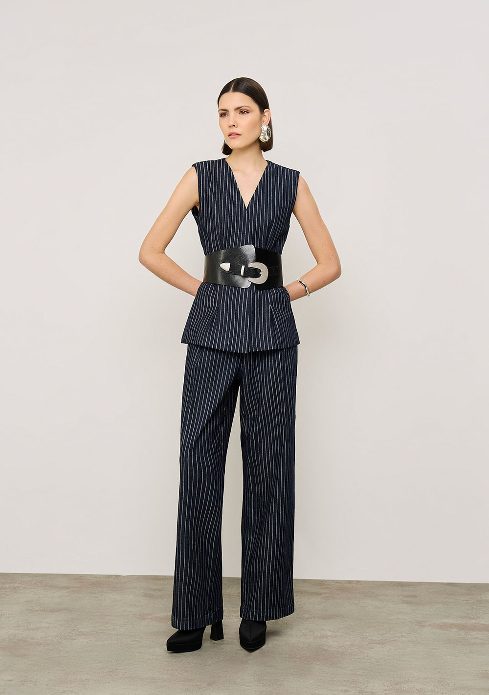Calça Iódice Wide Média Azul