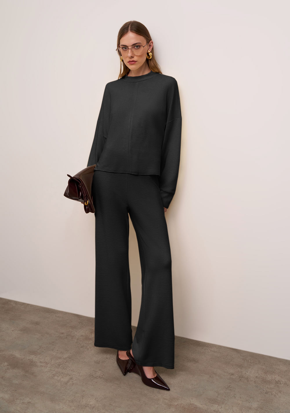 Calça Iódice Wide Alta Preto