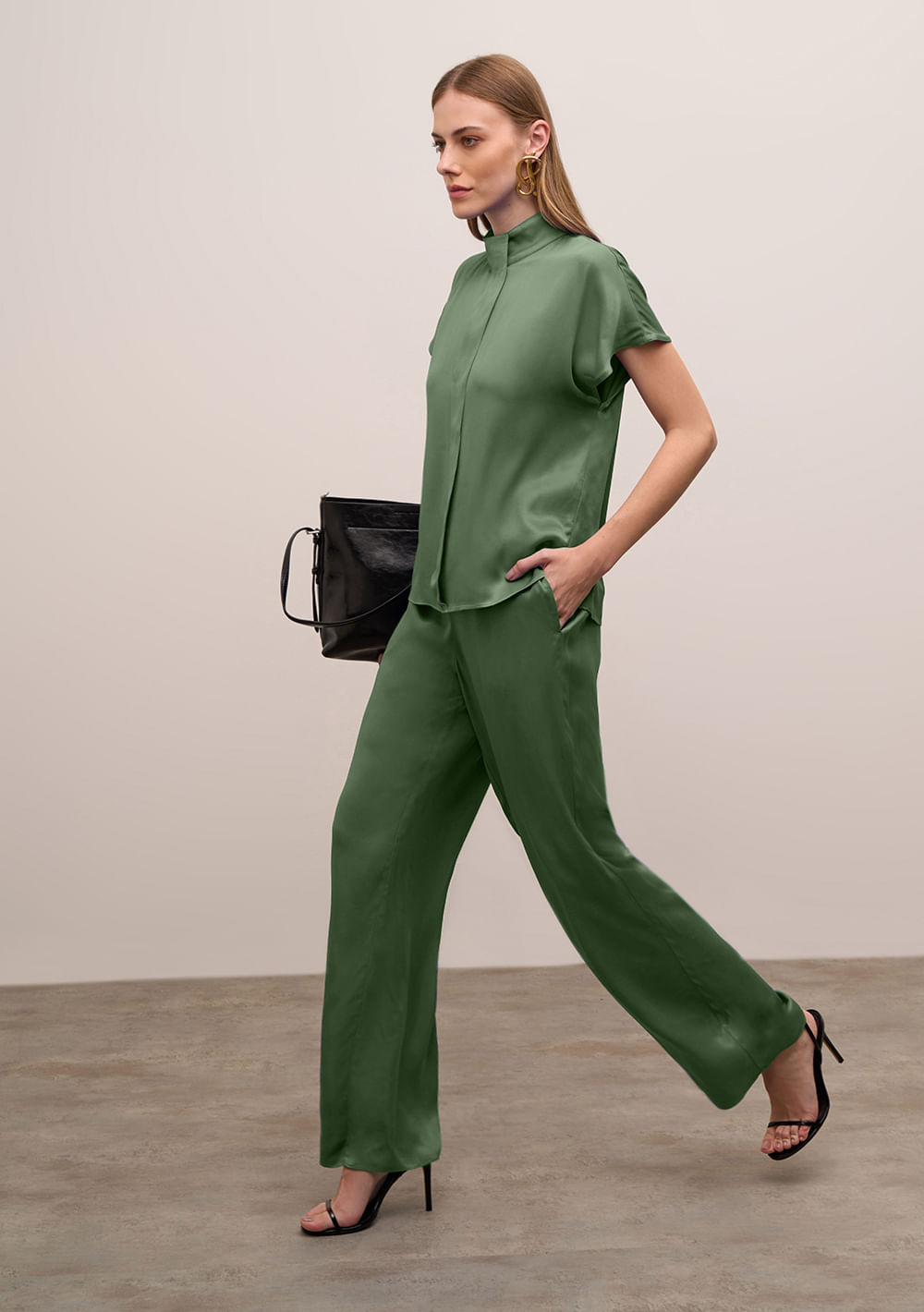 Calça Iódice Reta Alta Verde