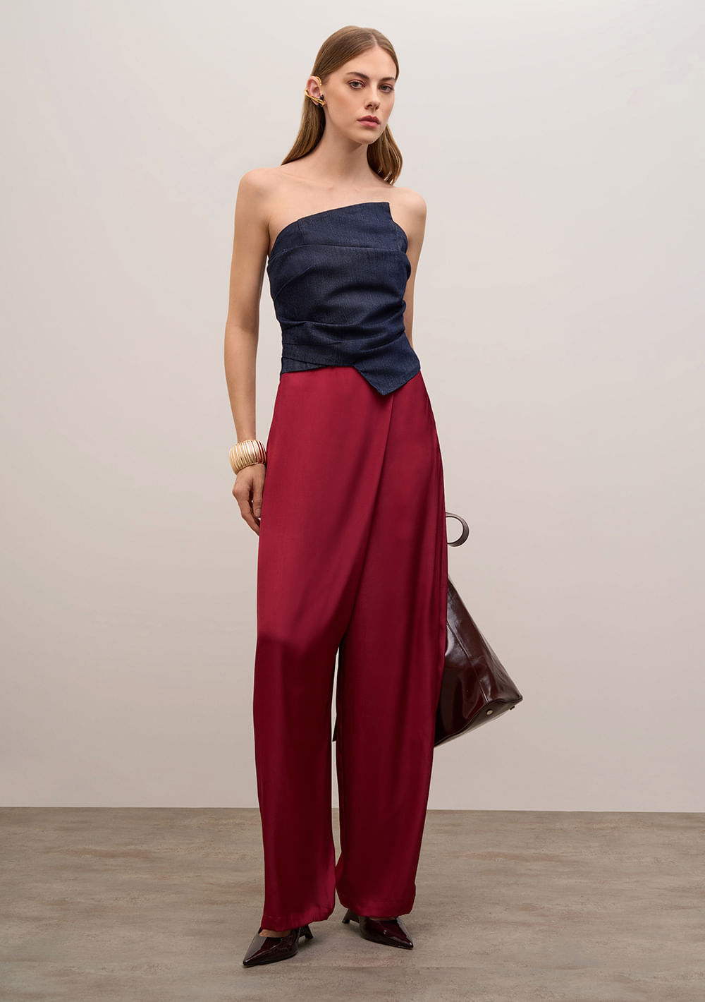 Calça Iódice Wide Alta Vermelho