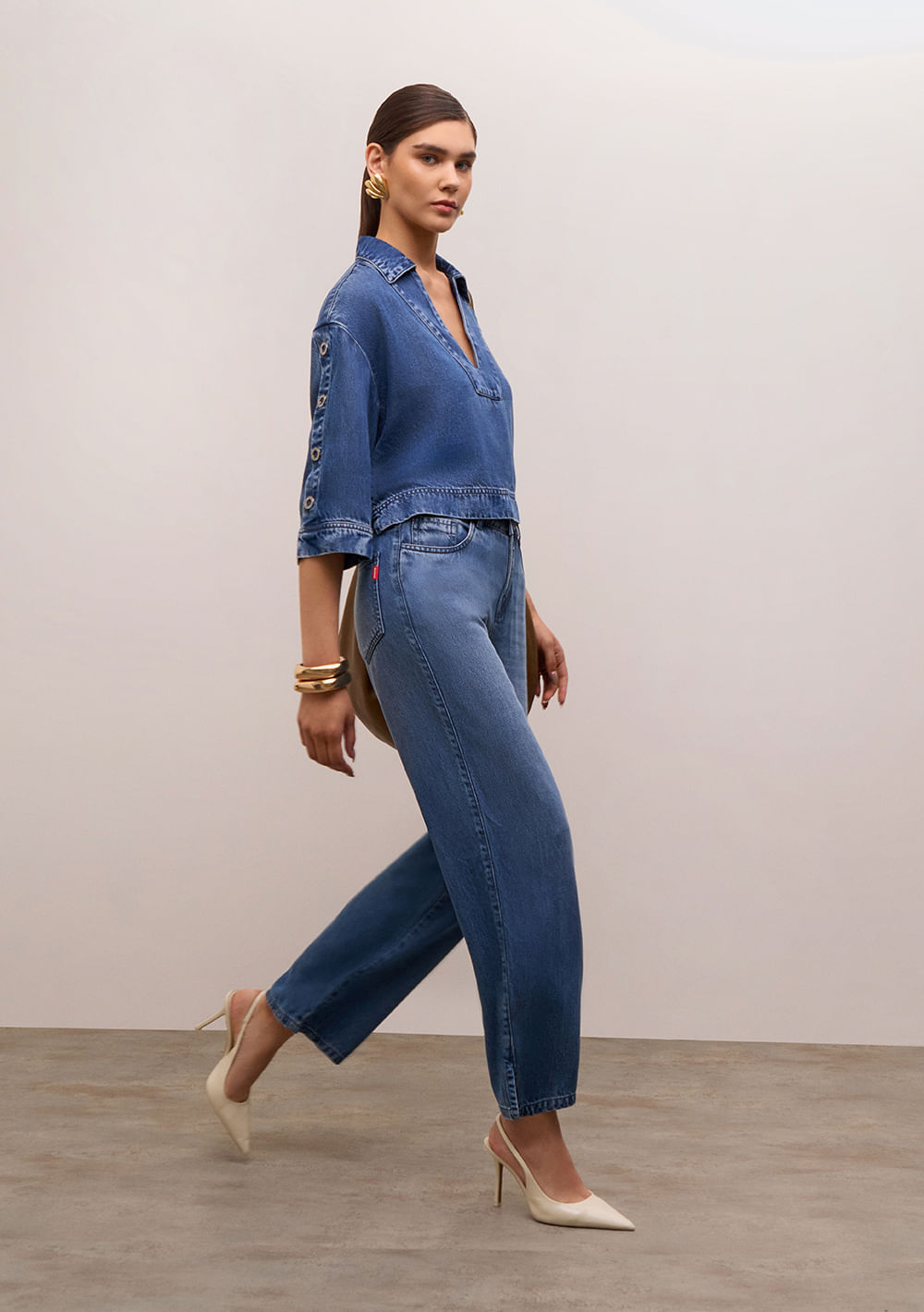 Calça Iódice Wide Média Azul