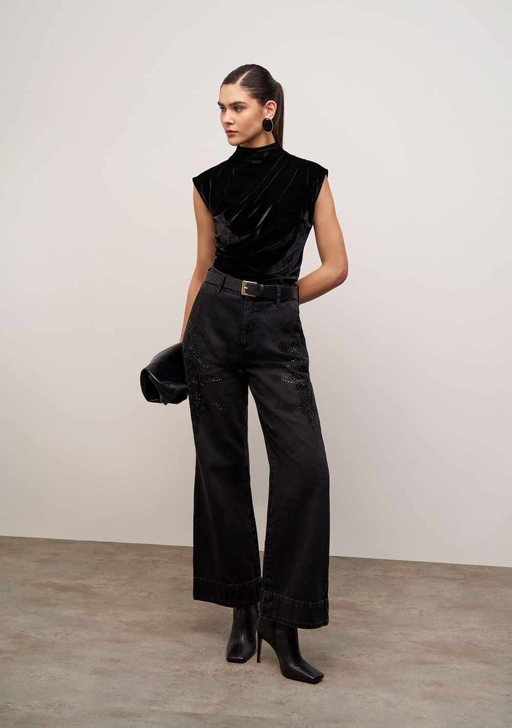 Calça Iódice Wide Alta Preto