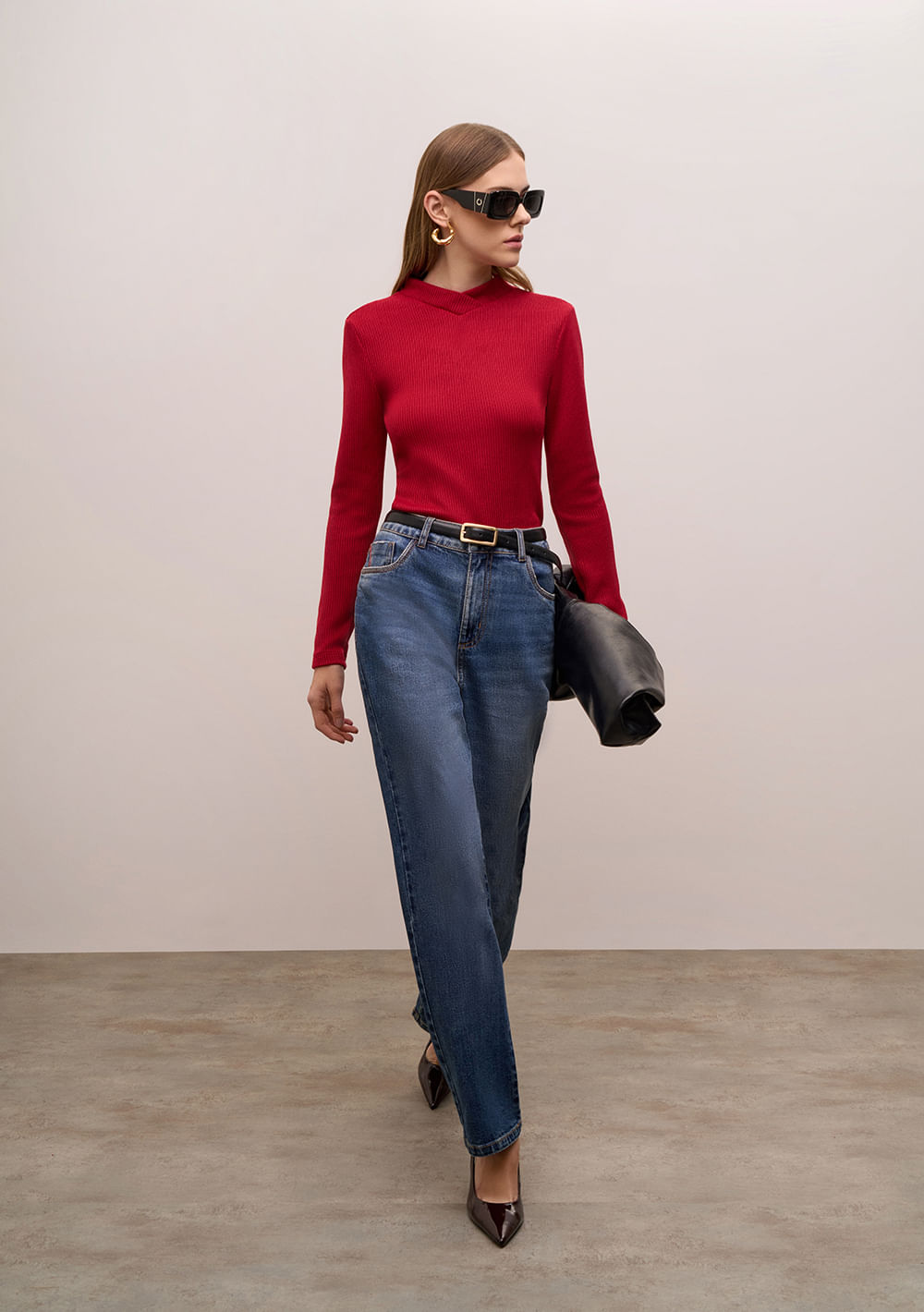 Calça Iódice Reta Média Azul