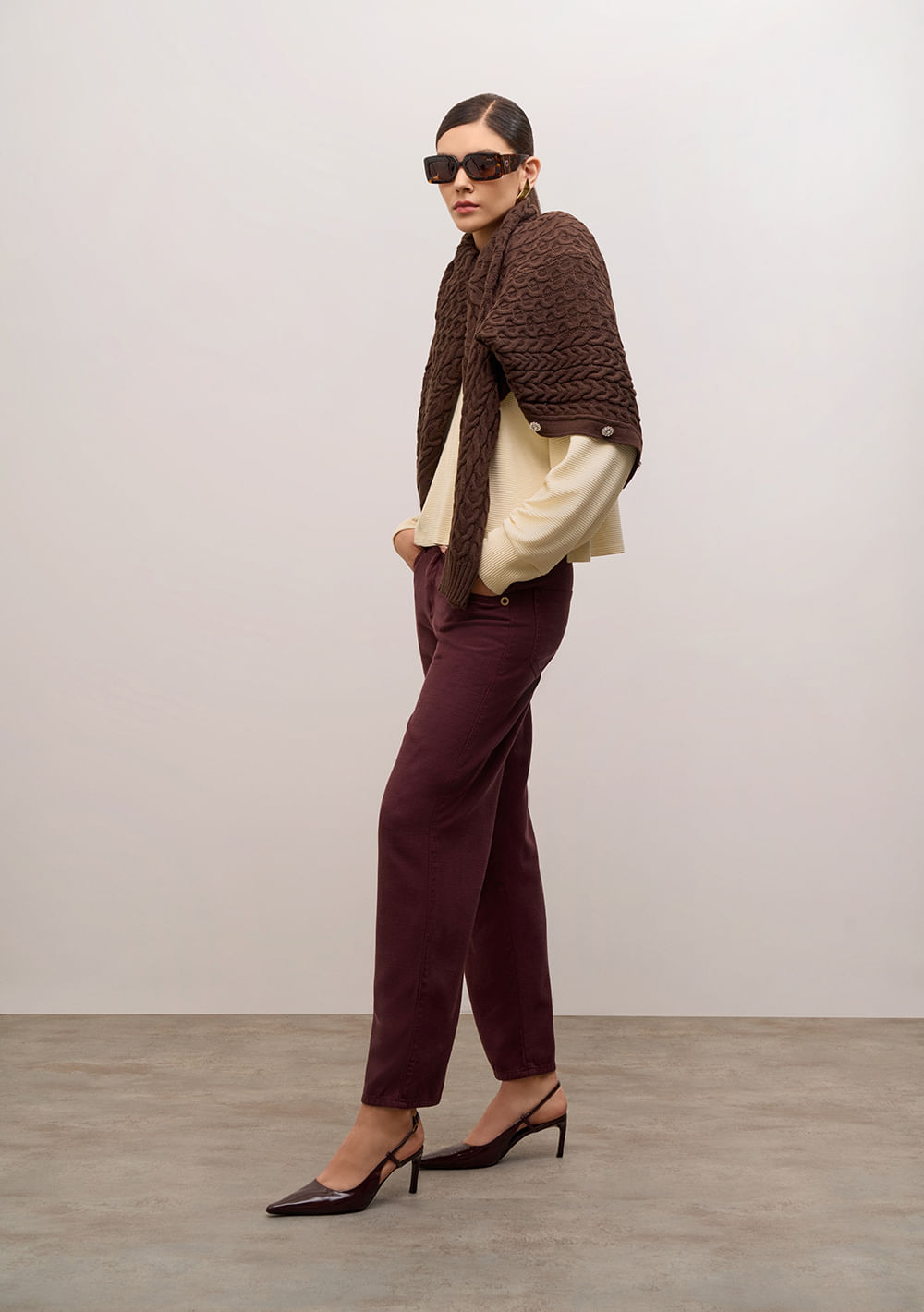 Calça Iódice Wide Alta Marrom