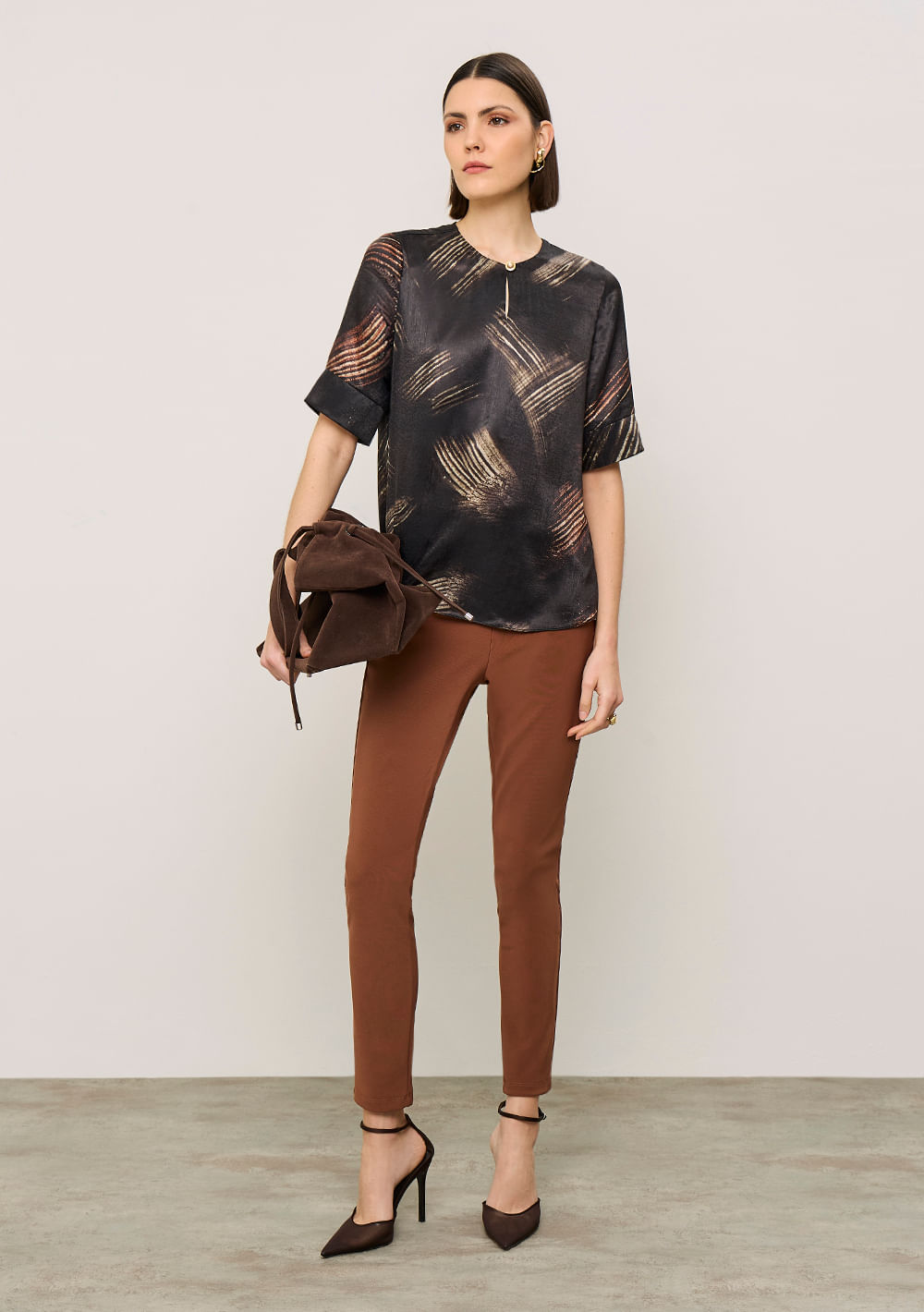 Calça Iódice Legging Alta Marrom