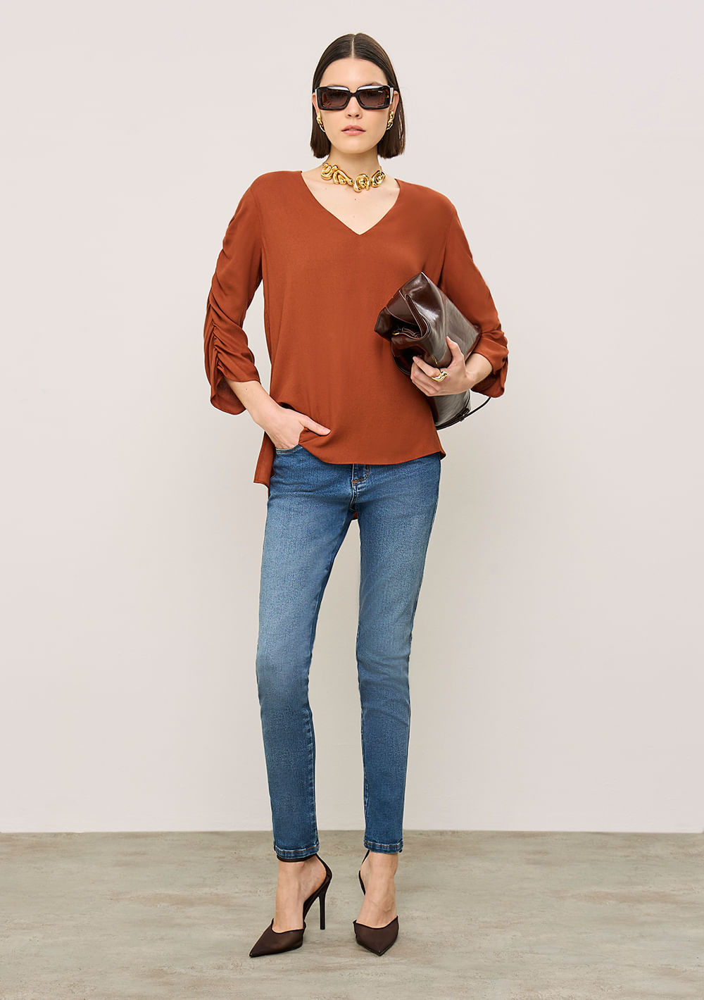 Calça Iódice Skinny Alta Azul