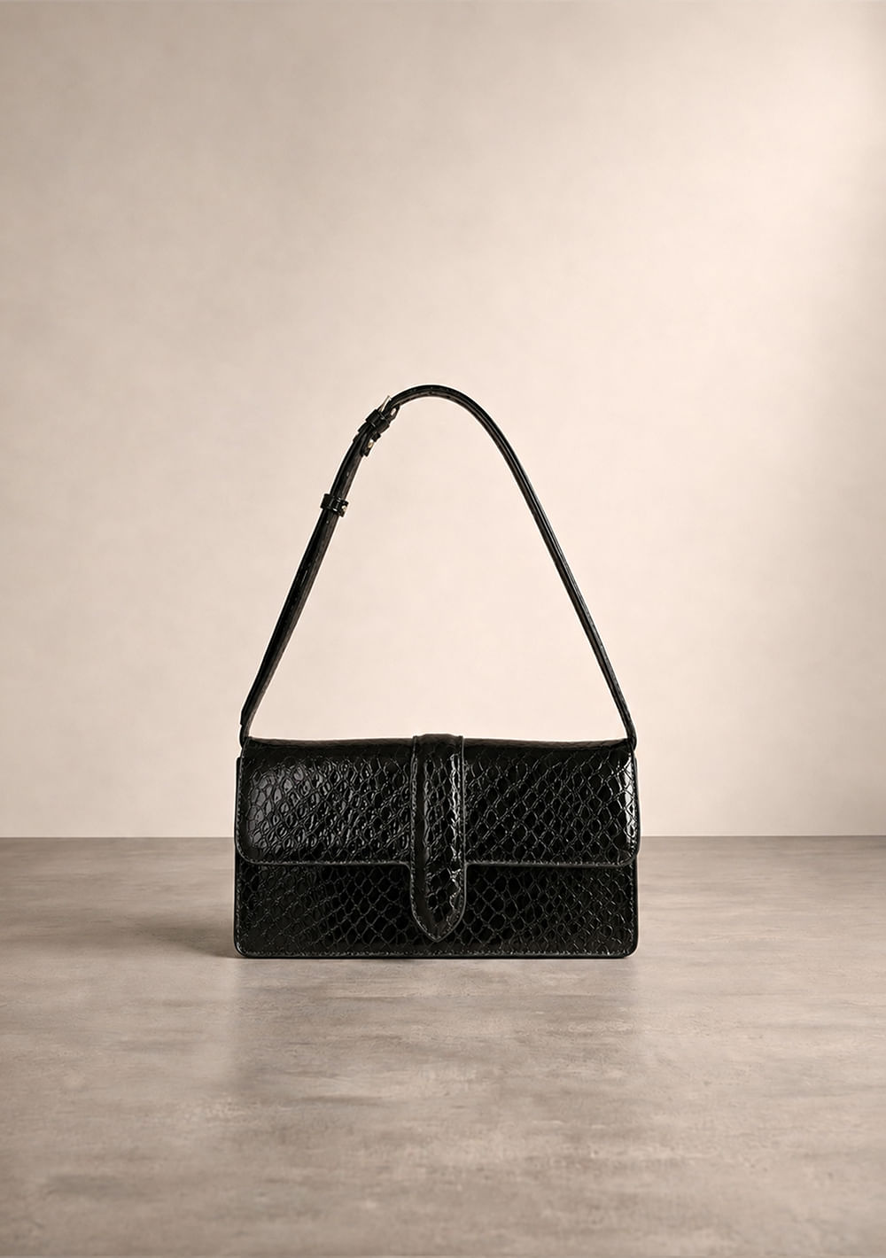 Bolsa Baguette Camille Preto