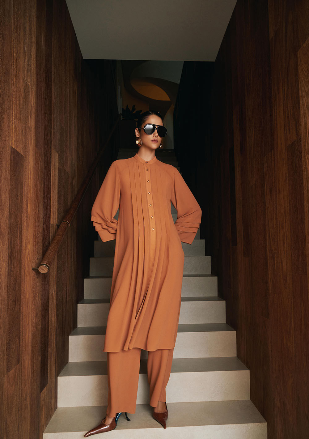 Calca Wide Leg Siena Laranja